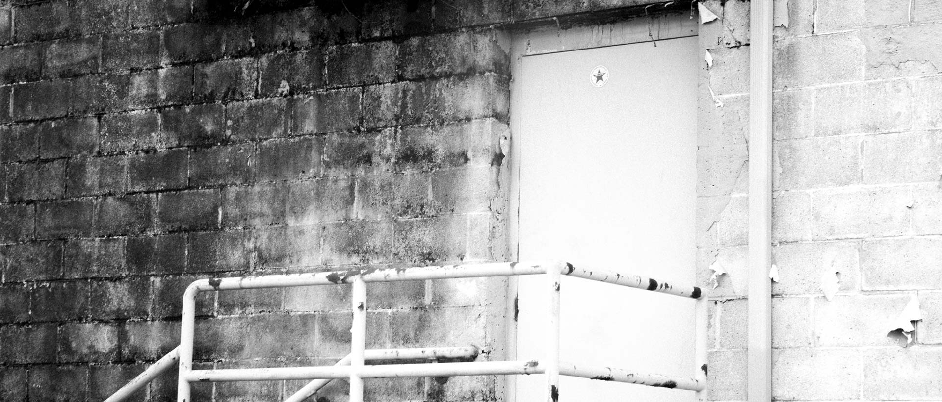 black mold growing on the back of ames building